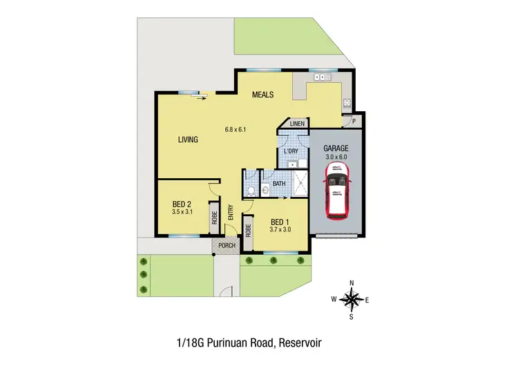 Floorplan of Homely unit listing, 1/18G Purinuan Road, Reservoir VIC 3073