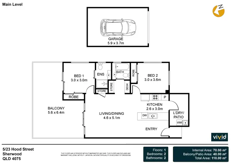 Floorplan of Homely apartment listing, 5/23 Hood Street, Sherwood QLD 4075