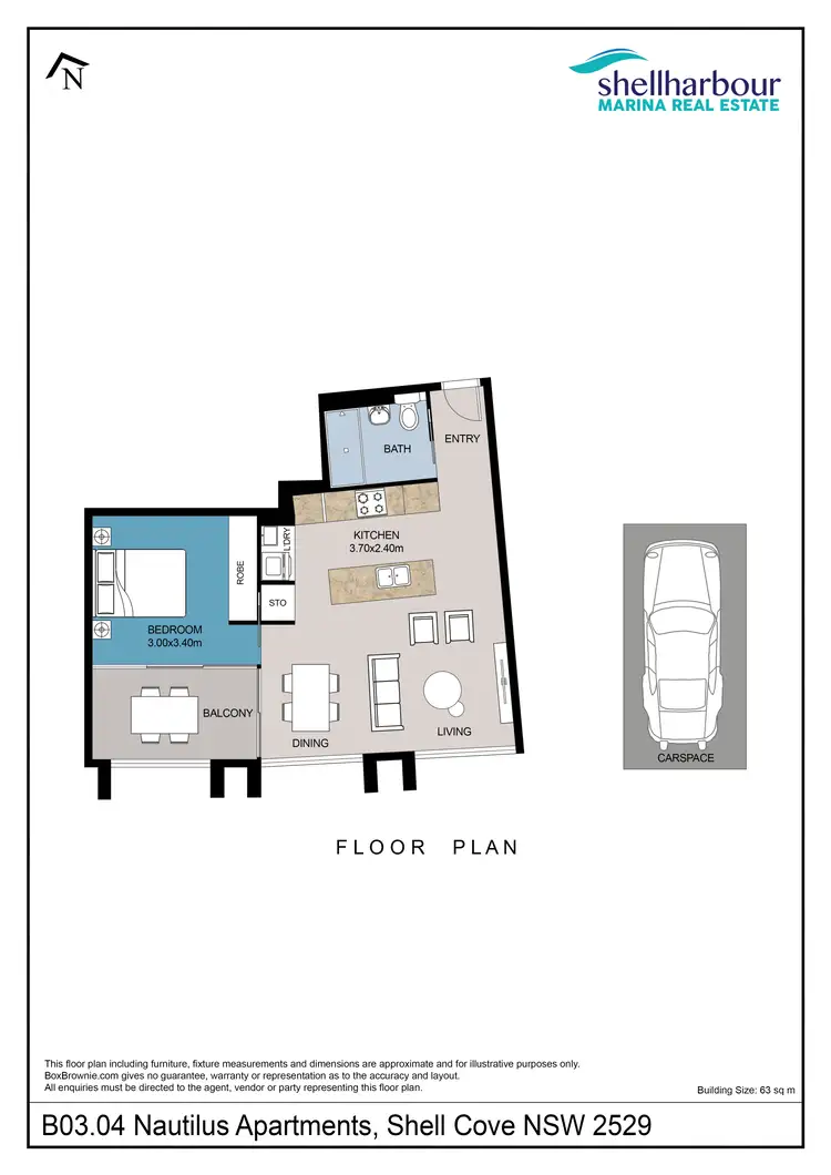 Floorplan of Homely apartment listing, B03.04/2 Nautilus Apartments, Shell Cove NSW 2529