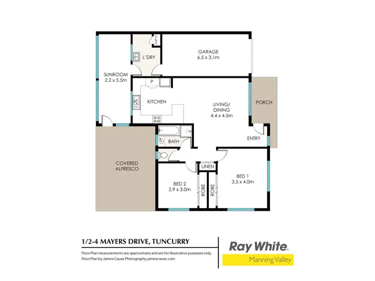 Floorplan of Homely semi-detached listing, 1/2-4 Mayers Drive, Tuncurry NSW 2428