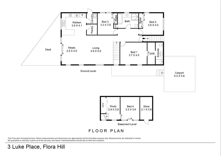 Floorplan of Homely house listing, 3 Luke Place, Flora Hill VIC 3550