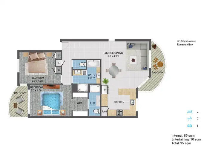 Floorplan of Homely unit listing, 8/12 Canal Avenue, Runaway Bay QLD 4216