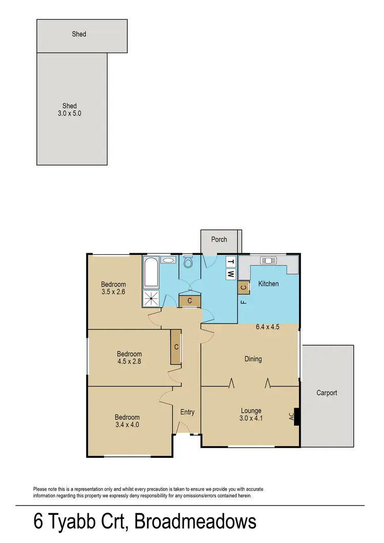Floorplan of Homely house listing, 6 Tyabb Court, Broadmeadows VIC 3047