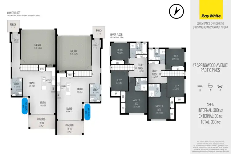Floorplan of Homely semi-detached listing, 2/47 Springwood Avenue, Pacific Pines QLD 4211