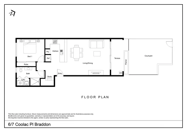 Floorplan of Homely apartment listing, 6/7 Coolac Place, Braddon ACT 2612