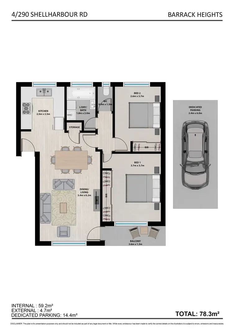 Floorplan of Homely unit listing, 4/290-292 Shellharbour Road, Barrack Heights NSW 2528