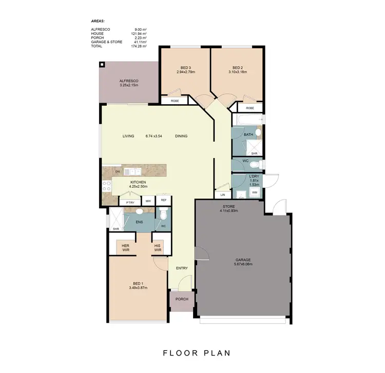 Floorplan of Homely house listing, 3 Asplin Loop, Kelmscott WA 6111