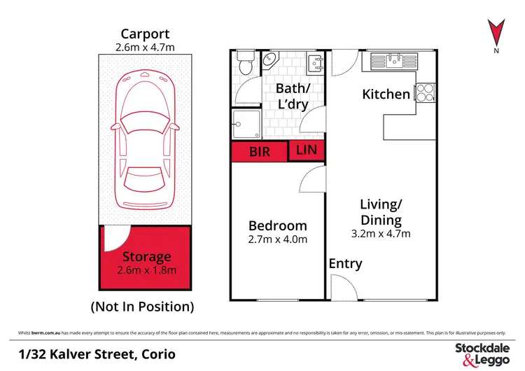 Floorplan of Homely unit listing, 1/32 Kalver Street, Corio VIC 3214