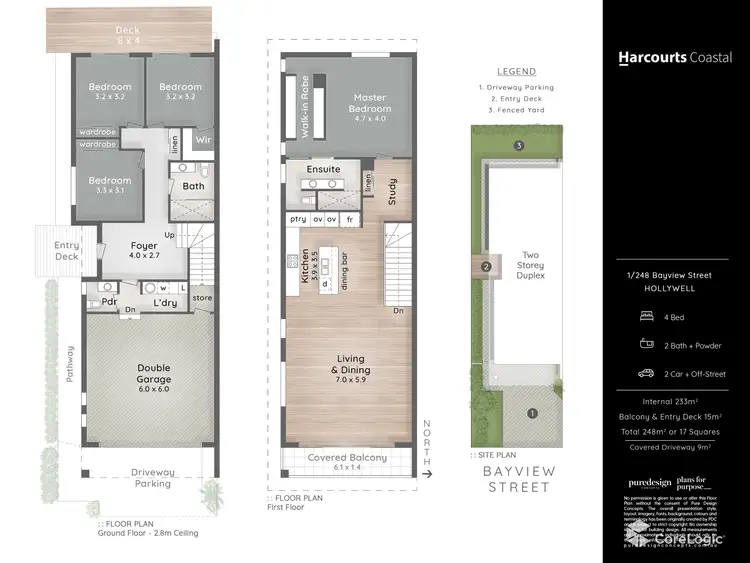 Floorplan of Homely semi-detached listing, 1/248 Bayview Street, Hollywell QLD 4216