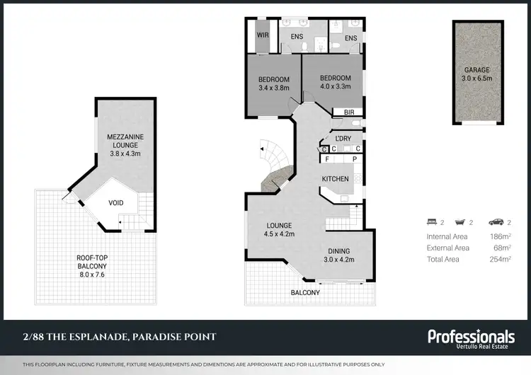 Floorplan of Homely apartment listing, 2/88 The Esplanade, Paradise Point QLD 4216