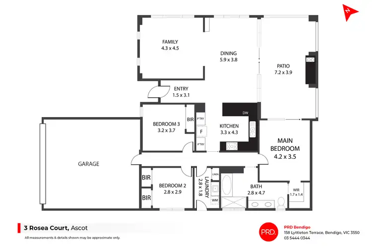 Floorplan of Homely house listing, 3 Rosea Court, Ascot VIC 3551