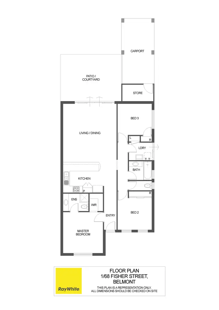 Floorplan of Homely house listing, 1/68 Fisher Street, Belmont WA 6104