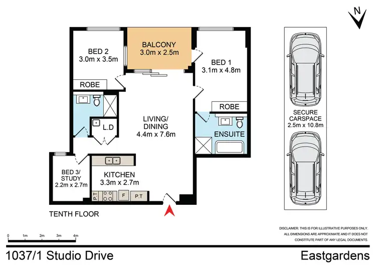 Floorplan of Homely unit listing, 1037/1 Studio Drive, Eastgardens NSW 2036