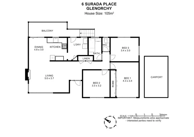 Floorplan of Homely house listing, 6 Surada Place, Glenorchy TAS 7010