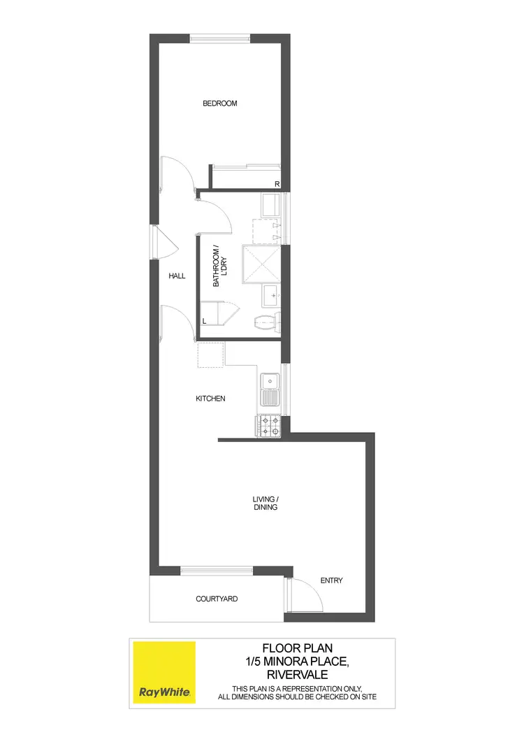 Floorplan of Homely unit listing, 1/5 Minora Place, Rivervale WA 6103