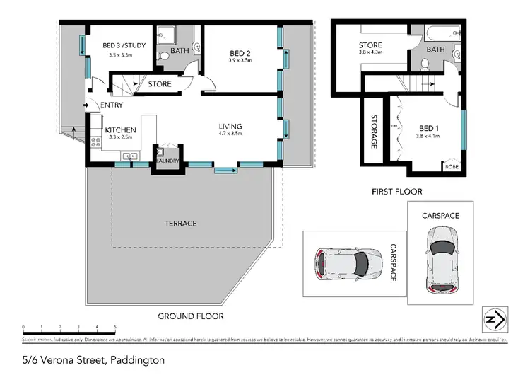 Floorplan of Homely townhouse listing, 5/6-8 Verona Street, Paddington NSW 2021
