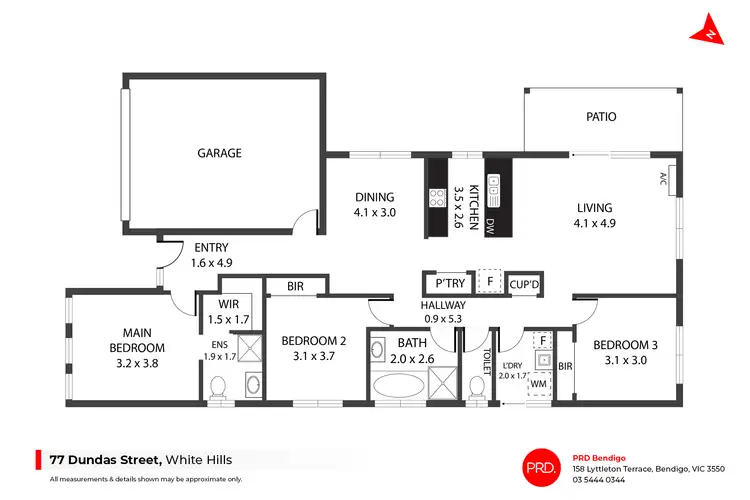 Floorplan of Homely house listing, 77 Dundas Street, White Hills VIC 3550