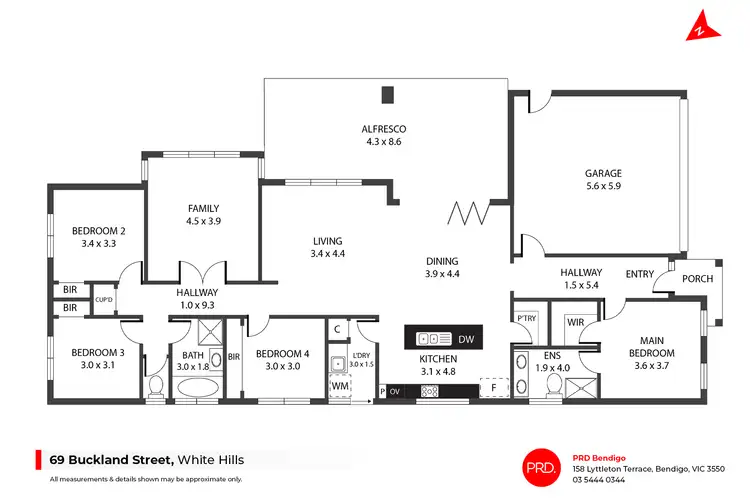 Floorplan of Homely house listing, 69 Buckland Street, White Hills VIC 3550