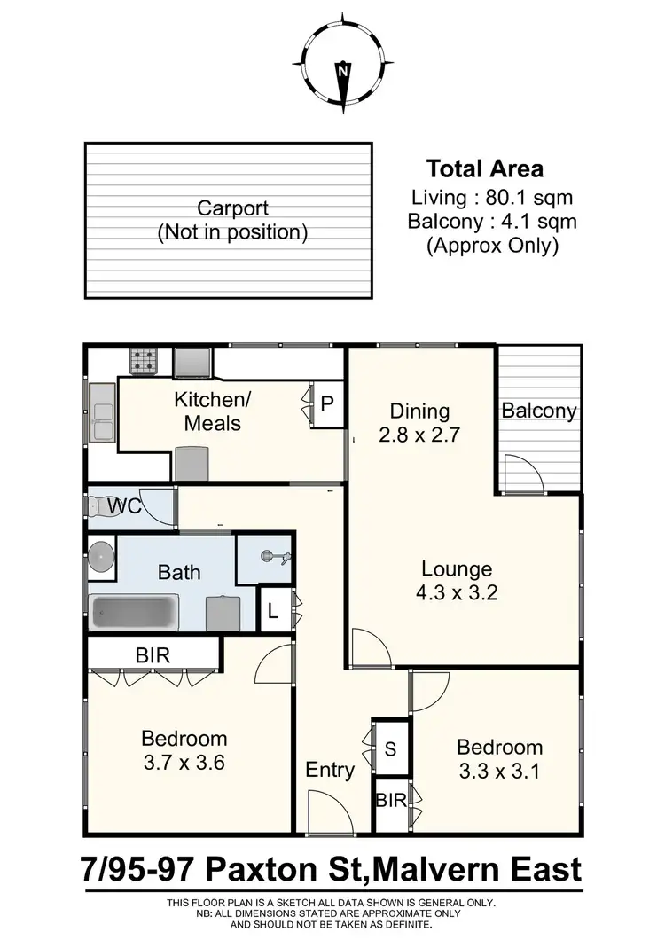 Floorplan of Homely apartment listing, 7/95-97 Paxton Street, Malvern East VIC 3145
