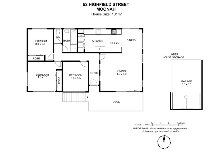 Floorplan of Homely house listing, 52 Highfield Street, Moonah TAS 7009