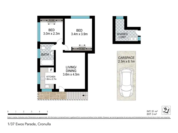 Floorplan of Homely unit listing, 1/37 Ewos Parade, Cronulla NSW 2230