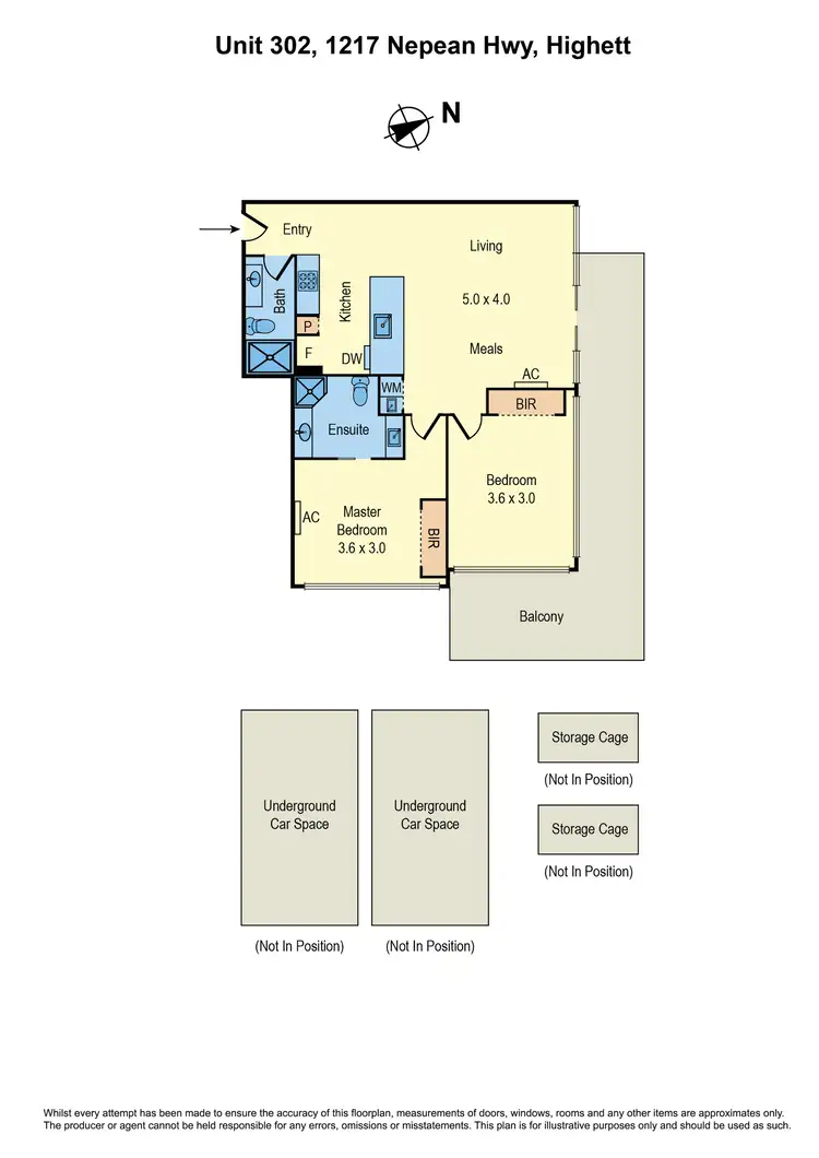 Floorplan of Homely apartment listing, 302/1217 Nepean Highway, Highett VIC 3190