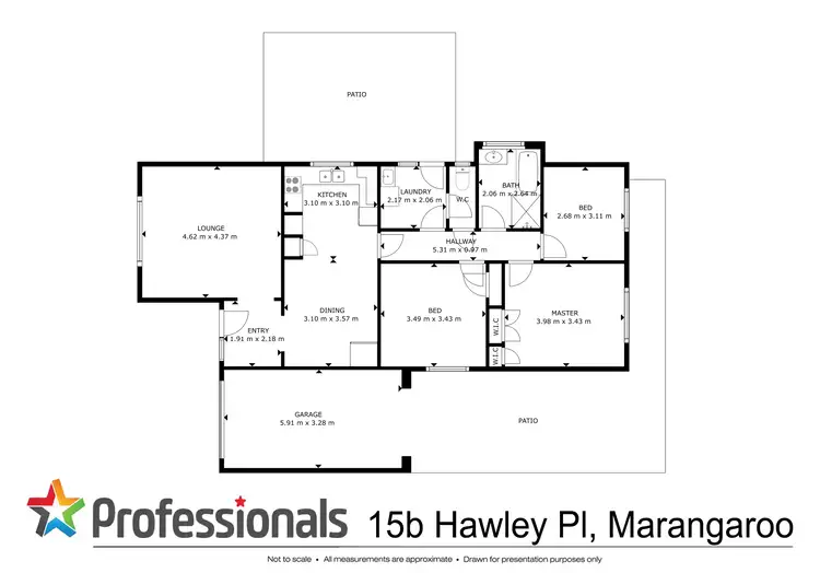 Floorplan of Homely semi-detached listing, 15B Hawley Place, Marangaroo WA 6064