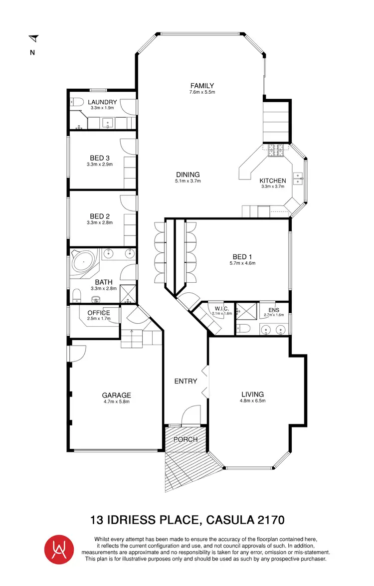 Floorplan of Homely house listing, 13 Idriess Place, Casula NSW 2170