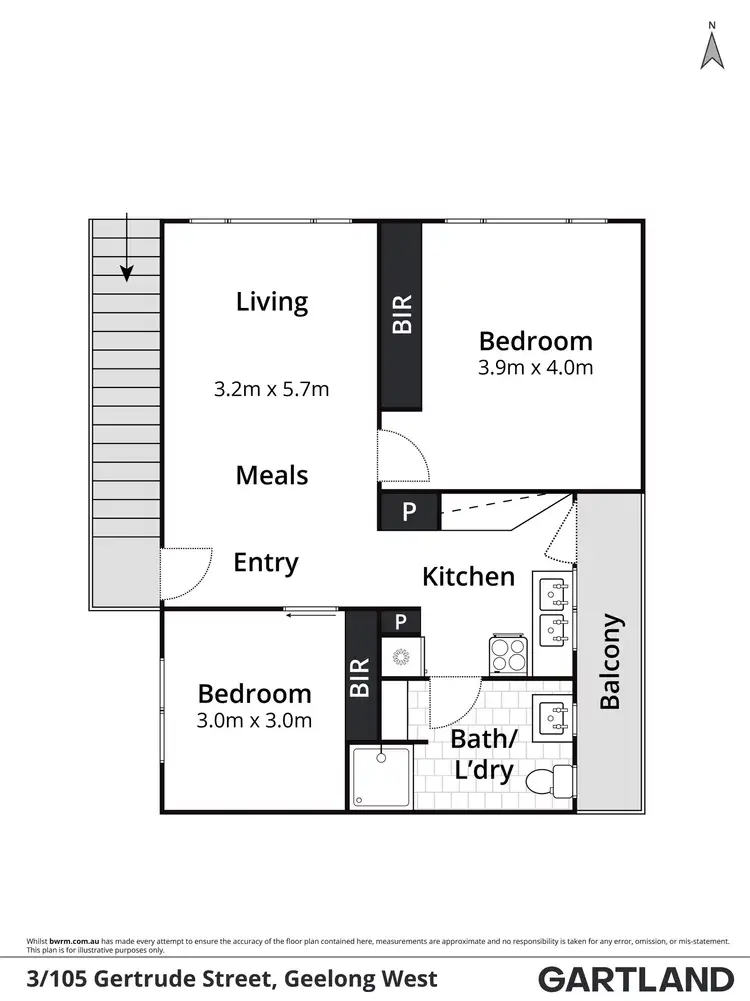 Floorplan of Homely unit listing, 3/105 Gertrude Street, Geelong West VIC 3218