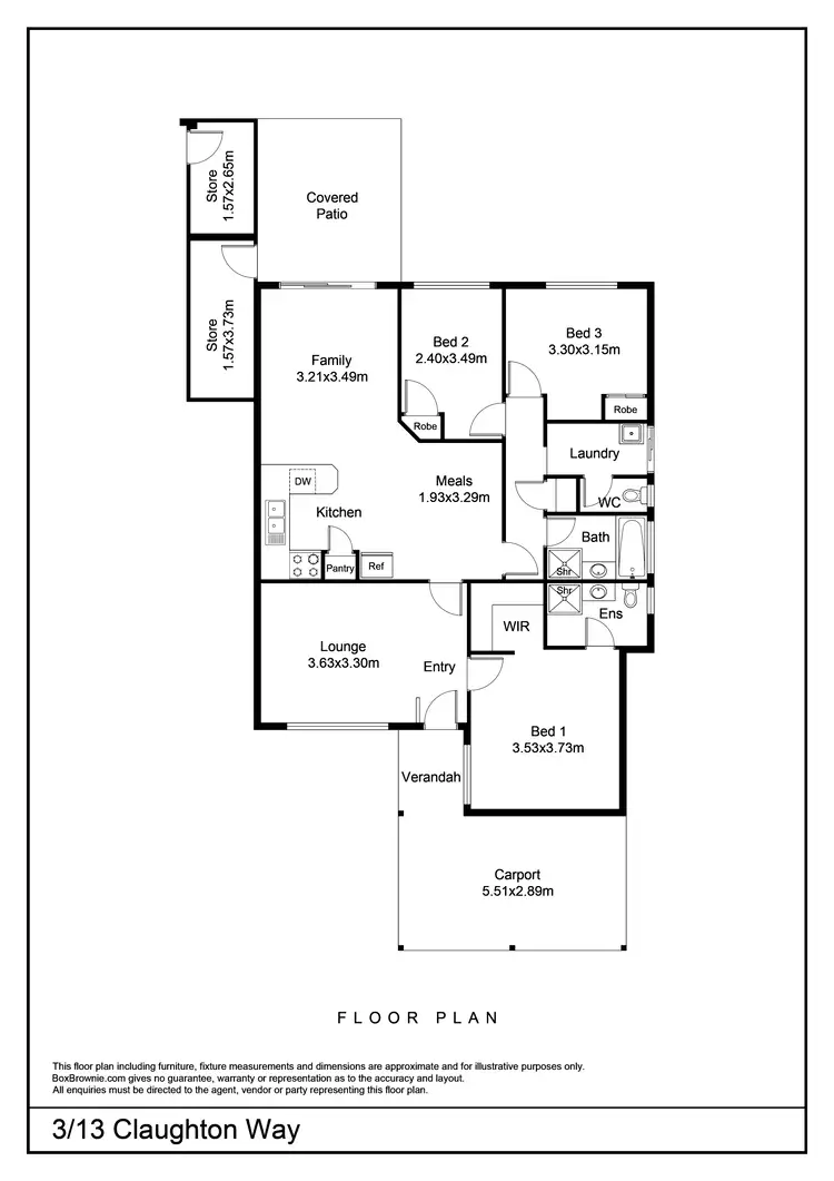 Floorplan of Homely house listing, 3/13 Claughton Way, Bassendean WA 6054