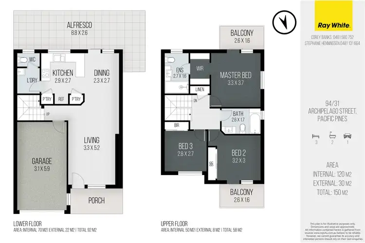 Floorplan of Homely townhouse listing, 94/31 Archipelago Street, Pacific Pines QLD 4211