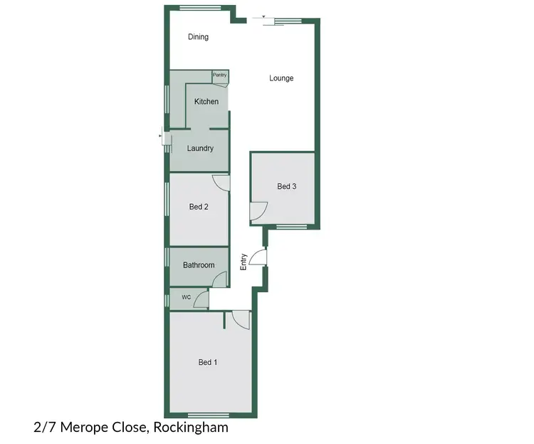 Floorplan of Homely unit listing, 2/7 Merope Close, Rockingham WA 6168