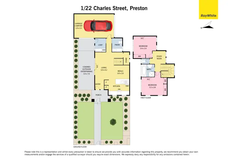 Floorplan of Homely townhouse listing, 1/22 Charles Street, Preston VIC 3072