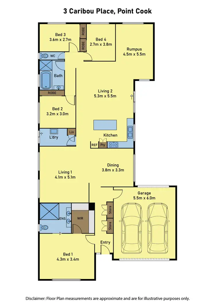 Floorplan of Homely house listing, 3 Caribou Place, Point Cook VIC 3030