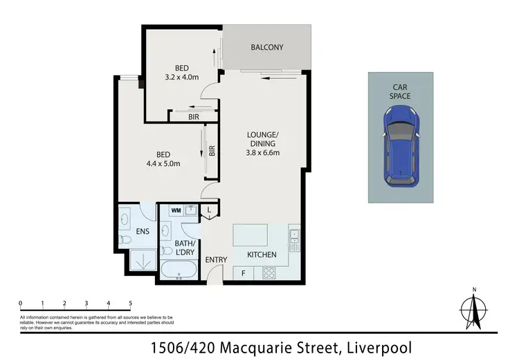 Floorplan of Homely unit listing, 1506/420 Macquarie Street, Liverpool NSW 2170