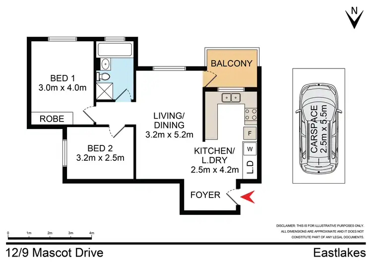 Floorplan of Homely apartment listing, 12/9 Mascot Drive, Eastlakes NSW 2018