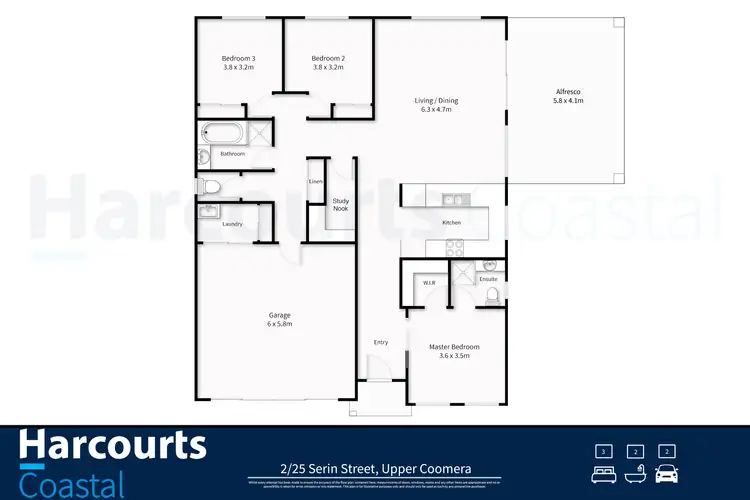 Floorplan of Homely semi-detached listing, 2/25 Serin Street, Upper Coomera QLD 4209