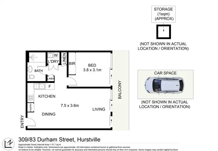 Floorplan of Homely apartment listing, 309/83 Durham Street, Hurstville NSW 2220