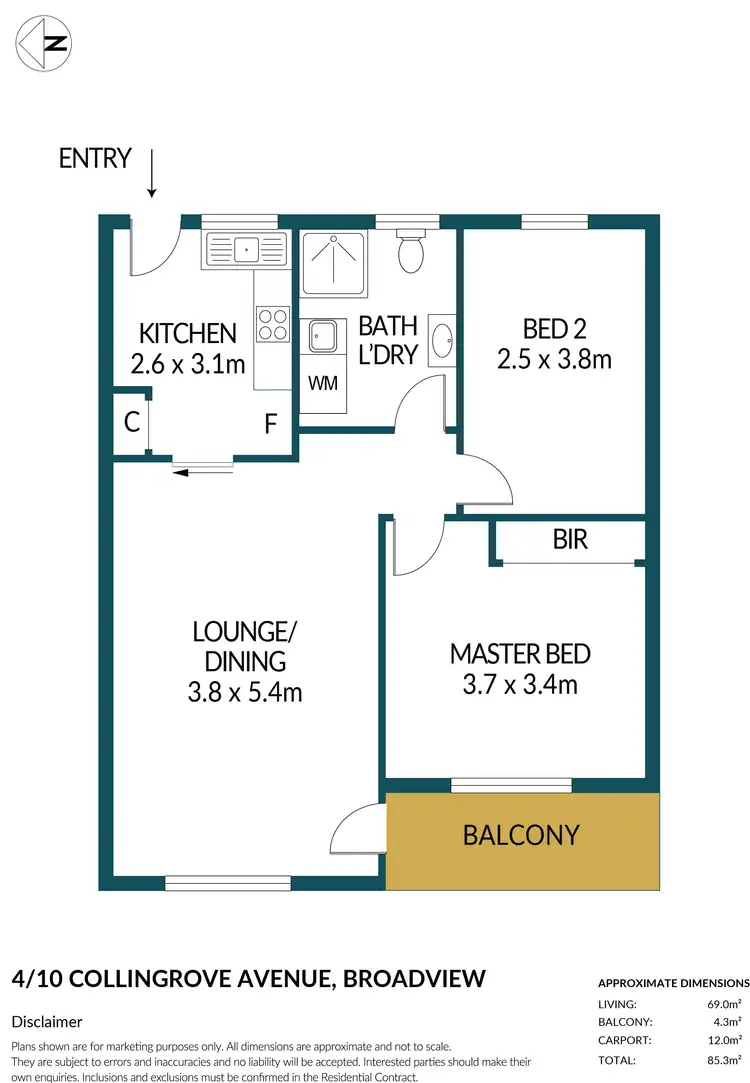 Floorplan of Homely unit listing, 4/10 Collingrove Avenue, Broadview SA 5083