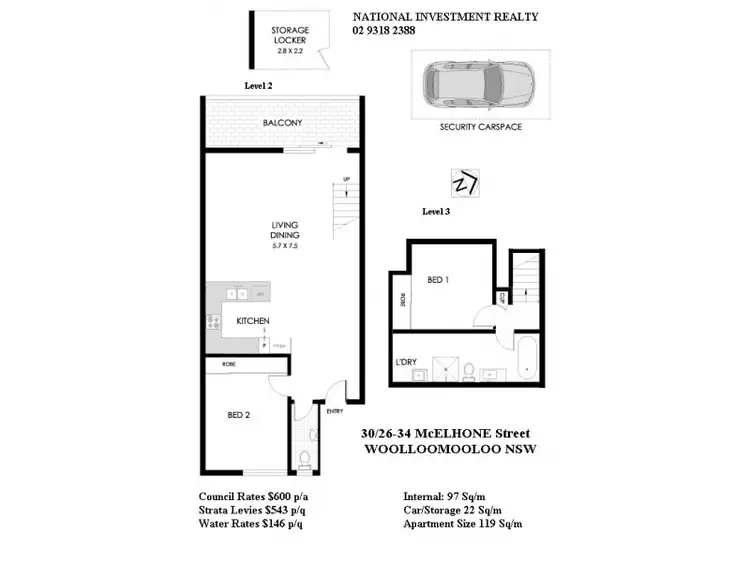 Floorplan of Homely apartment listing, 30/26-34 McElhone Street, Woolloomooloo NSW 2011