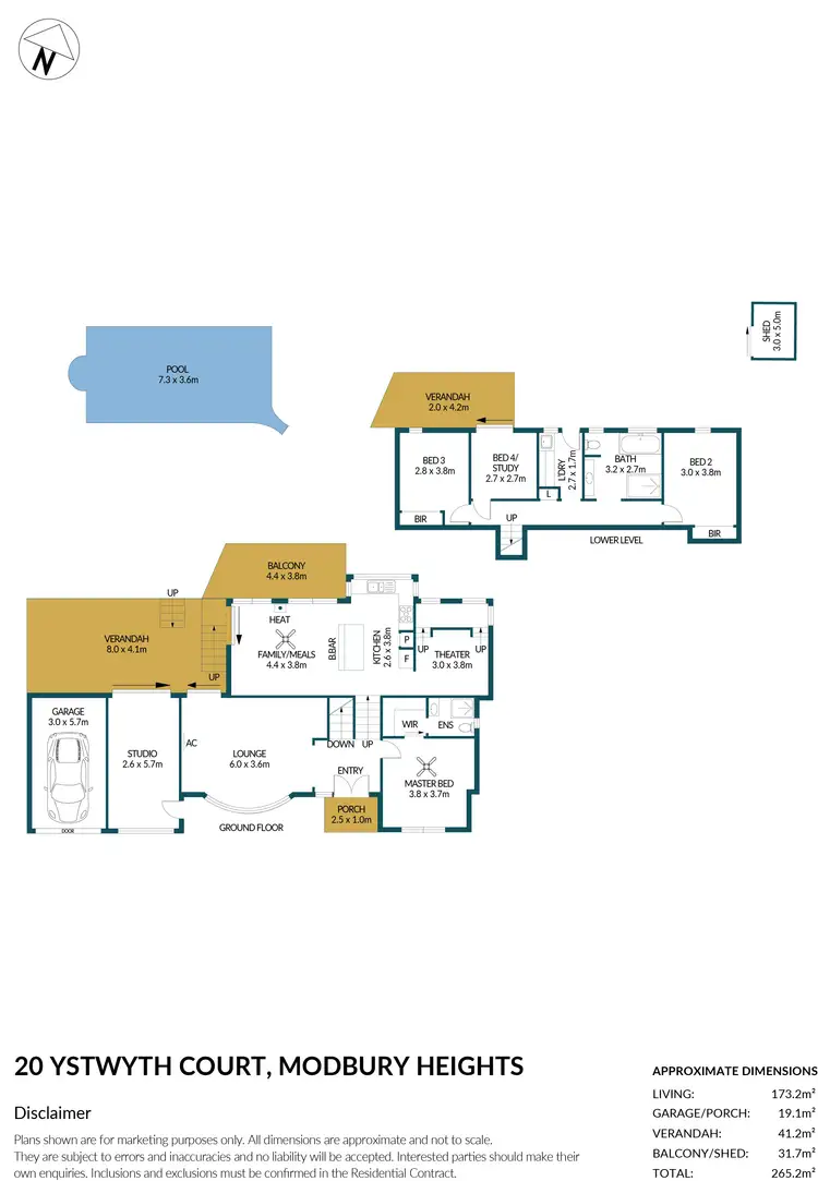 Floorplan of Homely house listing, 20 Ystwyth Court, Modbury Heights SA 5092