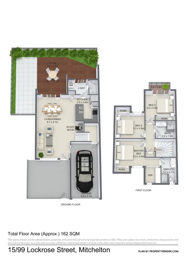 Floorplan of Homely townhouse listing, 15/99 Lockrose Street, Mitchelton QLD 4053