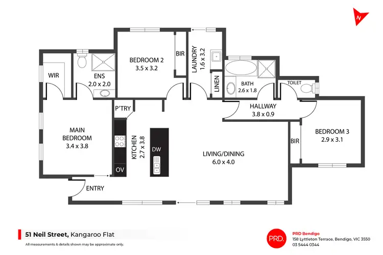 Floorplan of Homely house listing, 51 Neil Street, Kangaroo Flat VIC 3555