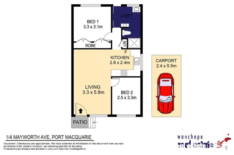 Floorplan of Homely villa listing, 1/4 Mayworth Avenue, Port Macquarie NSW 2444