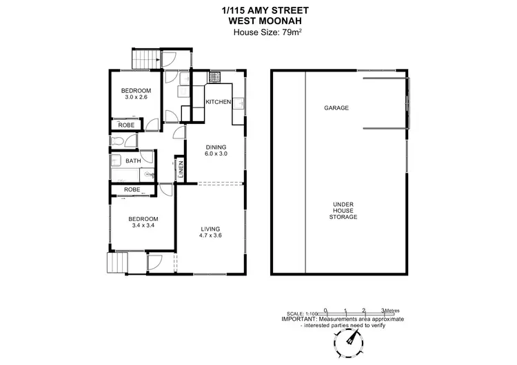 Floorplan of Homely unit listing, 1/115 Amy Street, West Moonah TAS 7009