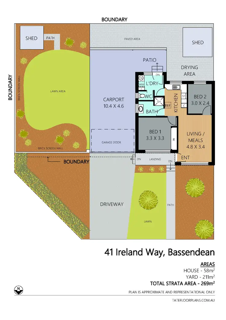 Floorplan of Homely semi-detached listing, 41 Ireland Way, Bassendean WA 6054