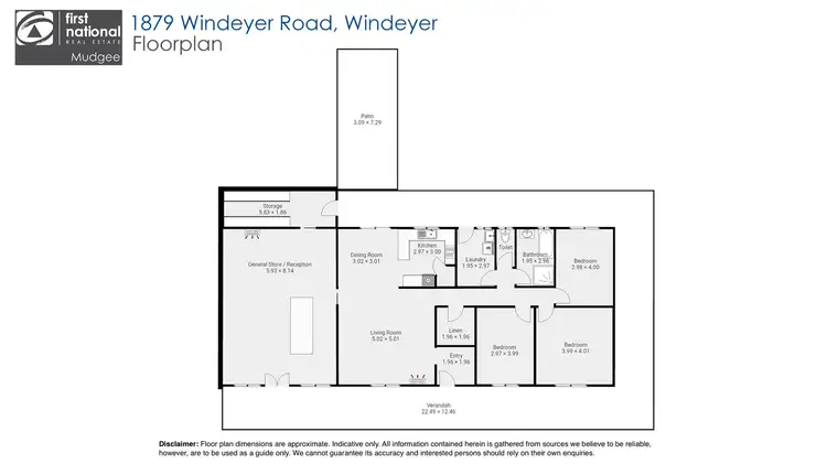 Floorplan of Homely rural property listing, 1879 Windeyer Road, Mudgee NSW 2850