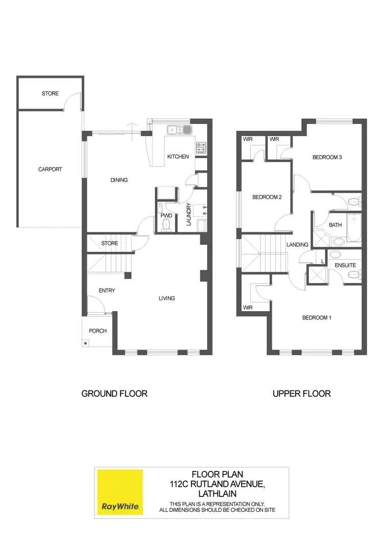 Floorplan of Homely townhouse listing, 112C Rutland Avenue, Lathlain WA 6100