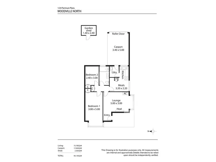 Floorplan of Homely house listing, 1/24 Panmure Place, Woodville North SA 5012