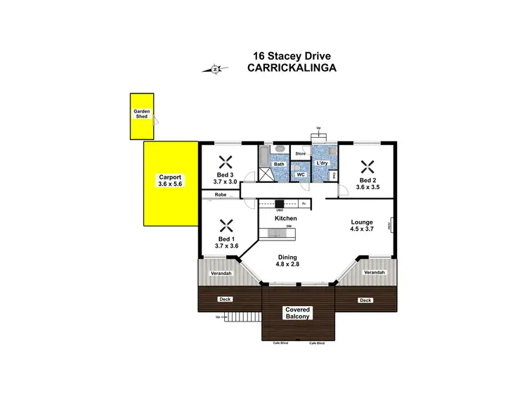 Floorplan of Homely house listing, 16 Stacey Drive, Carrickalinga SA 5204